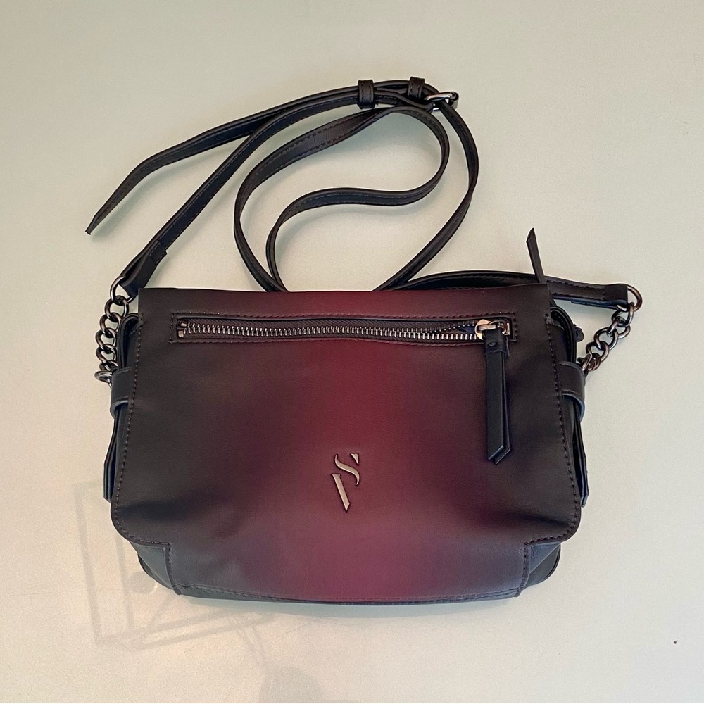 Simply Vera Vera Wang Crossbody Ombré Black and Burgundy Bag